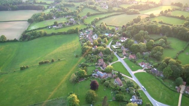 Aerial view of Buckinghamshire Landscape / Aerial view of Buckinghamshire Landscape - United Kingdom - Hot air balloon aerial videography