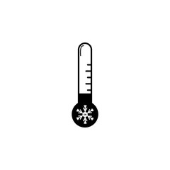 Cold thermometer and snowflake filled line icon. Simple winter elements icon. Can be used as web element, playing design icon