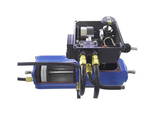 Control valves isolated on the white background, actuator control valve is used in Industial work,clipping path