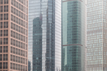 Fototapeta na wymiar Shanghai modern building closeup