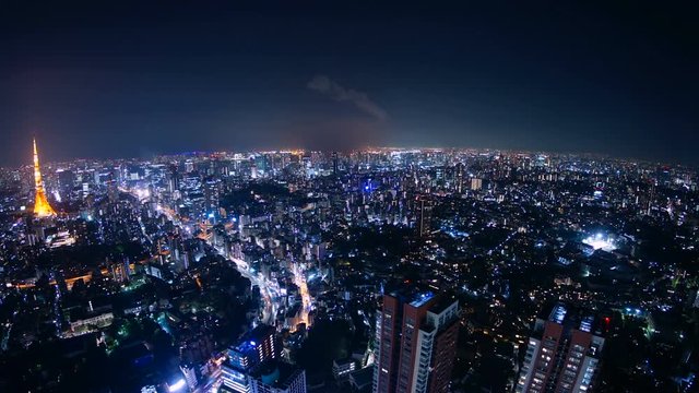 Tokyo night view time lapse 4K