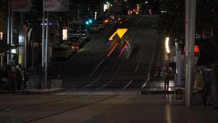 Fototapeta na wymiar Melbourne streets night
