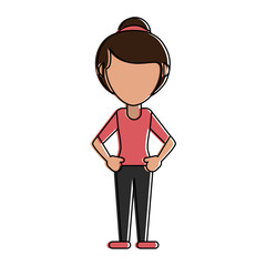 Woman faceless avatar icon vector illustration graphic design