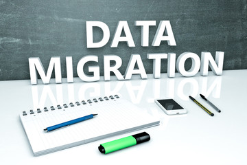 Data Migration text concept
