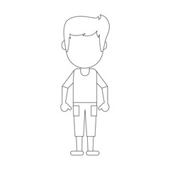 Boy with short pants avatar icon vector illustration graphic design