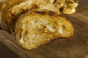 Grilled slices of French bread