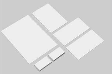 Corporate  Identity Presentation Template. Branding Mockup Set. Letterhead, Envelope and Business Cards Empty Template.