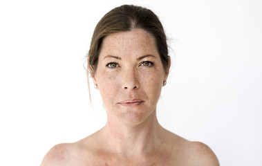 Obraz premium Worldface-British woman in a white background