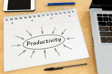 Productivity text concept