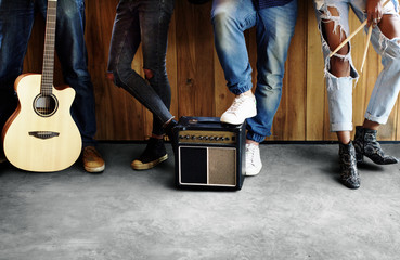 Music Band Rehearsal Friendship Together