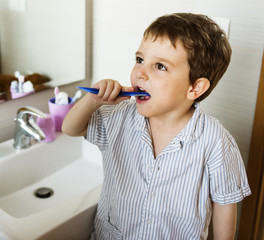 Dad Son Toothbrush Morning Lifestyle