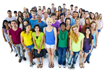 Obraz premium Large group of people of diverse ages and nationalities