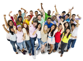 Cheerful group of diverse students