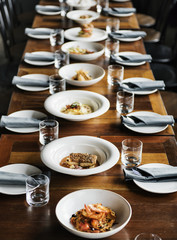 Reserved table at a restaurant