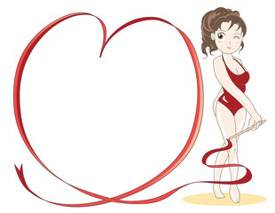 新体操・リボン競技・ハート形フレーム