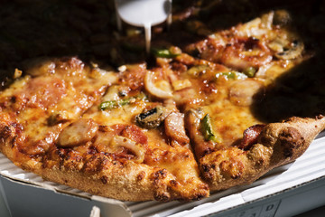 Close up of pizza