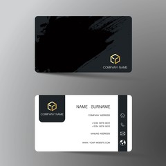 Obraz premium Modern business card template design. With inspiration from the abstract. Contact card for company. Two sided black and white . Vector illustration. 