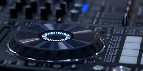Fototapeta na wymiar modern DJ console for music shows