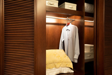 interior of modern wardrobe