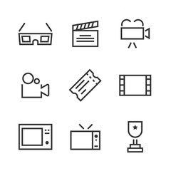 9 Cinema Line Icons