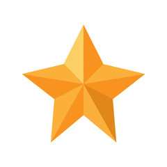 Golden Christmas star isolated on white background. Vector illustration.