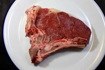 big cost of raw beef in the pottery dish