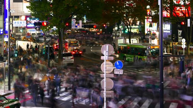 Urban Tokyo Tokyo night view crowd image 4k