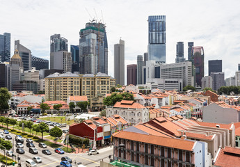 Fototapeta na wymiar Aerial view of Singapore Chinatown