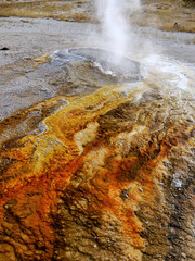 Abstract colored thermal lake in Yellowstone