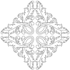 Vintage baroque ornament, corner. Retro pattern antique style acanthus. Decorative design element filigree calligraphy vector. - stock vector