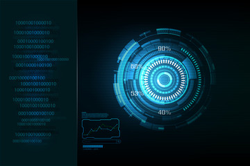 blue digital technology background vector illustration