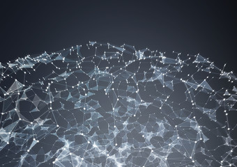 Connections and datas exchanges over the planet Earth 3D rendering