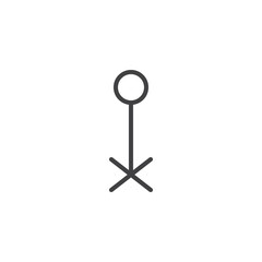 Point marker line icon, outline vector sign, linear style pictogram isolated on white. Map pin symbol, logo illustration. Editable stroke