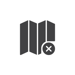 Remove from map icon vector, filled flat sign, solid pictogram isolated on white. Symbol, logo illustration.