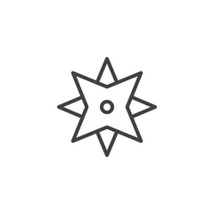 Wind rose line icon, outline vector sign, linear style pictogram isolated on white. Compass map symbol, logo illustration. Editable stroke