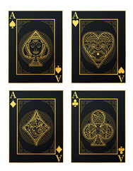 Vector set of thai tradition playing card and icon with decorative ornament - 181220123
