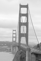 Black and white San Fransisco Golden Date Bridge 