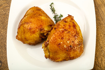 Roasted chicken thighs