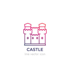 castle, fortress vector linear icon