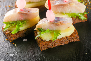 Canape with herring