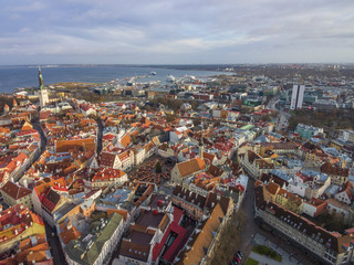 Aerial view Tallinn Old Town