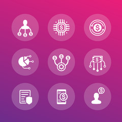 finance management and financial instruments vector icons