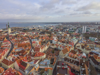 Obraz premium Aerial view Tallinn Old Town