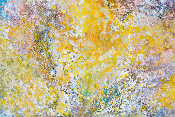 Abstract artwork. Yellow color splashes.