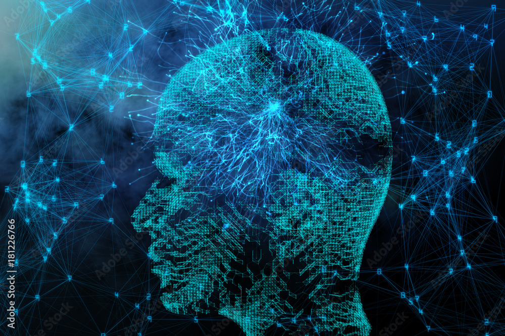 Aufkleber Artificial intelligence and memory concept
