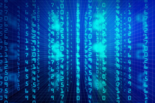 Blue binary code background