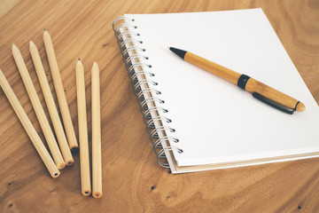 Office desktop with stationery items