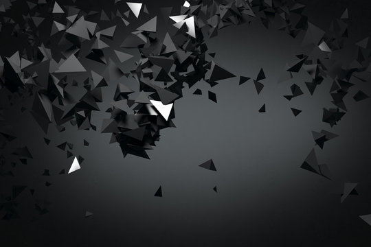 Abstract black polygonal background