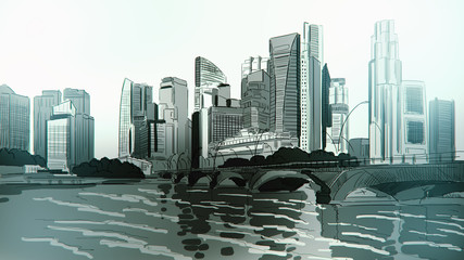 City drawing background