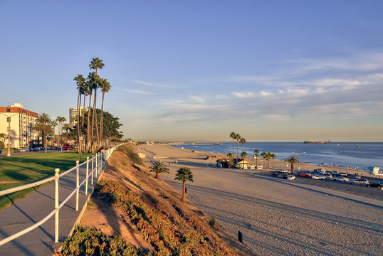 Beach sunset in Long Beach, California.